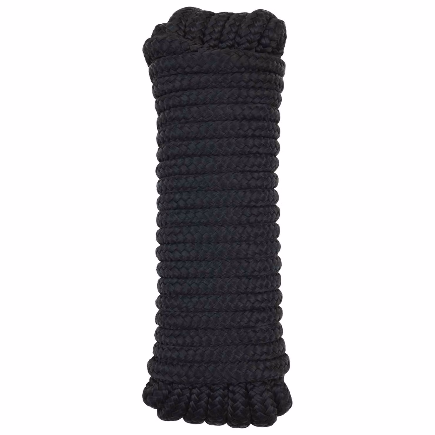 Corda da barca vidaXL in poliestere nera, diametro 10 mm, lunghezza 15 m