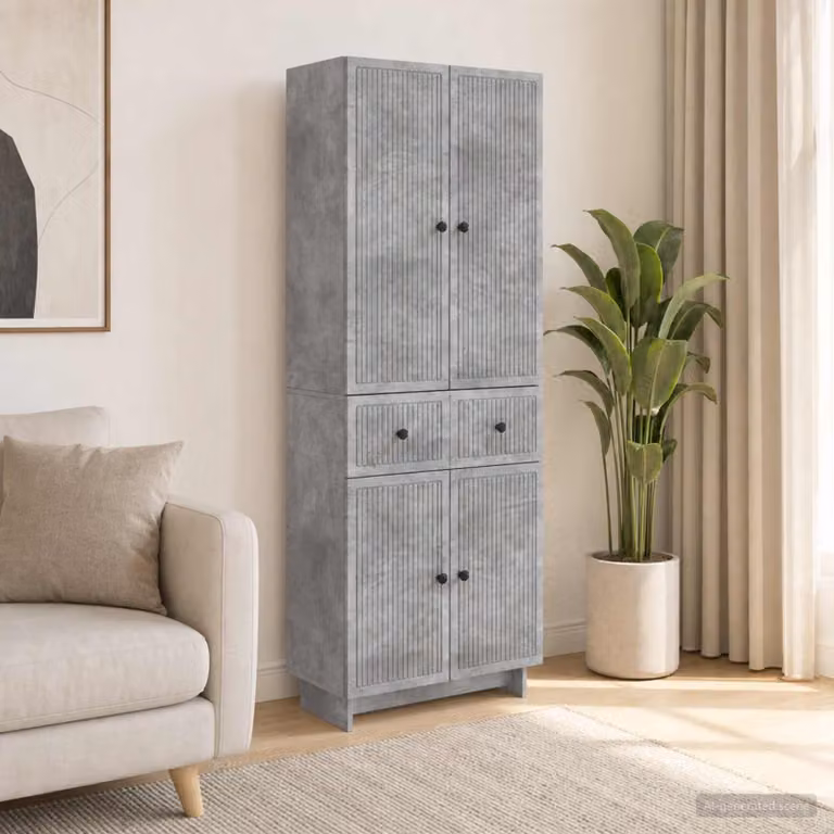 Set di 2 armadi vidaXL in legno ingegnerizzato MDF grigio opaco