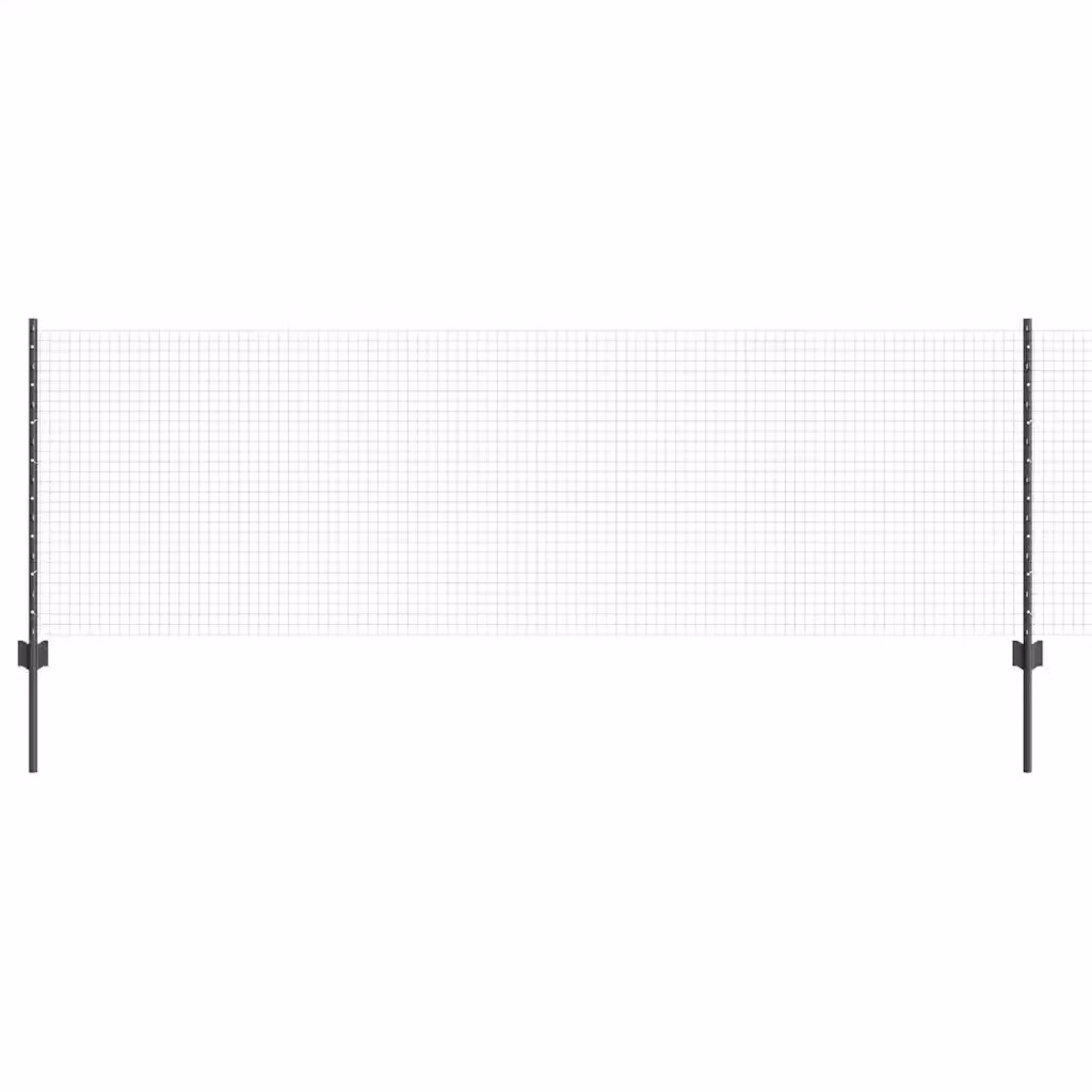 Recinzione in rete saldata con pali vidaXL, rivestimento in PVC, colore Grigio, L/P/H: 50 x 0,8 x 0,25 m – 2