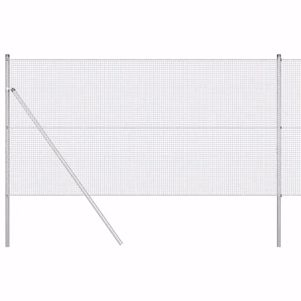 Recinzione a rete saldata vidaXL in acciaio zincato argento da fissare a terra, L: 1,4 m, H: 50 cm – 2