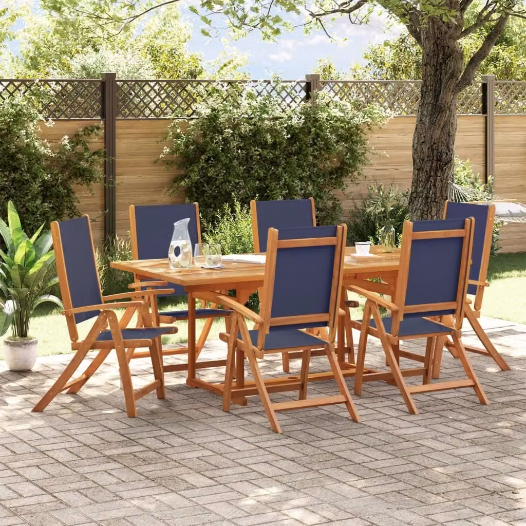 Maison Exclusive - Set da pranzo da giardino a 7 pezzi in legno massello di acacia e Textilene