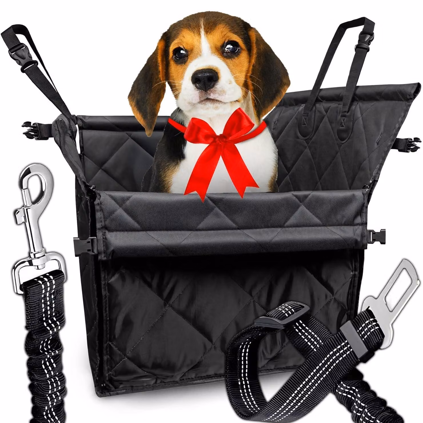Omgoods - Seggiolino auto per cani, extra robusto - Cinghie di fissaggio - Tessuto impermeabile - Pratica borsa - 60 x 50 x 53 cm - Sicuro e confortevole - Seggiolino per cani