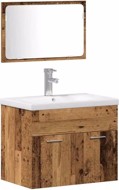 Set di mobili per il Bagno | Armadio da bagno Montaggio a parete Legno multistrato