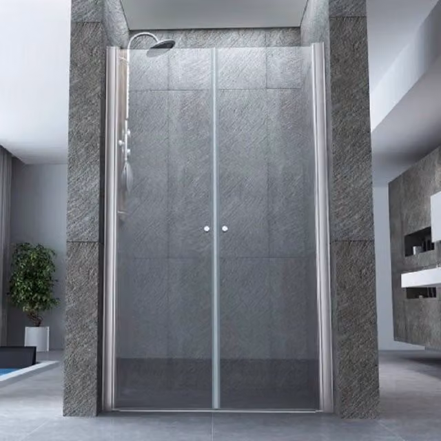 Porta doccia due ante saloon cristallo 8mm trasparente h.195cm Marlon 155 cm