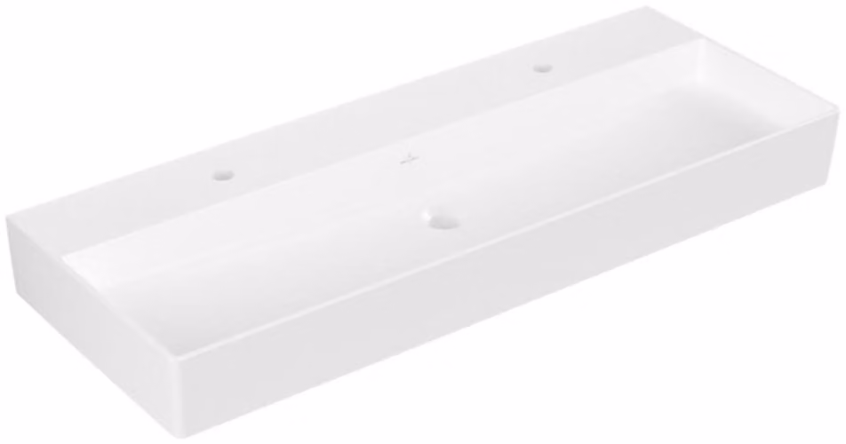 Villeroy & Boch Memento 2.0 lavabo mural, 2 trous pour robinet, sans trop-plein, non rectifié, 1200x470mm, 4A22C1RW, 4A22C1RW