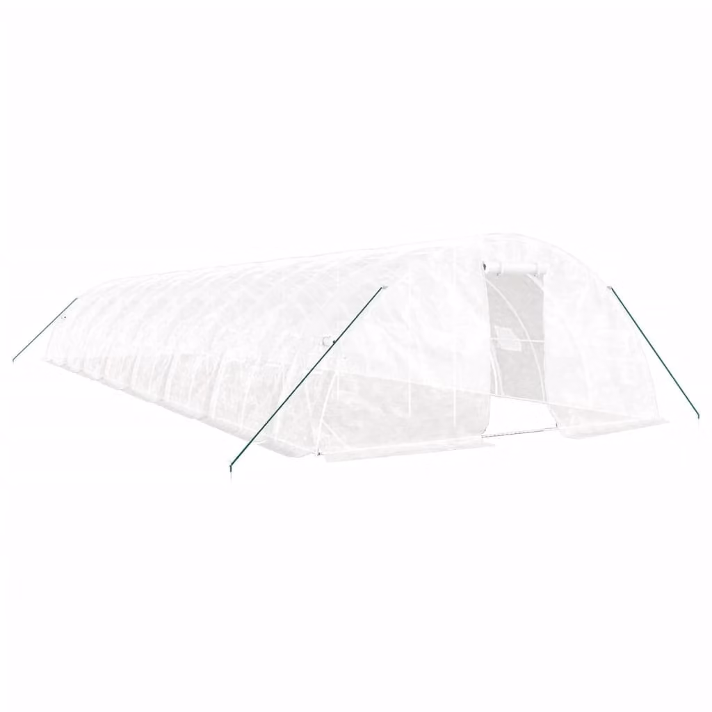 Serra con Telaio in Acciaio Bianco 80 m² 16x5x2,3 m