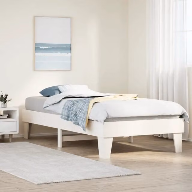 Letto singolo in legno massello di pino bianco vidaXL L/P/H: 190 x 90 x 93,5 cm – 1