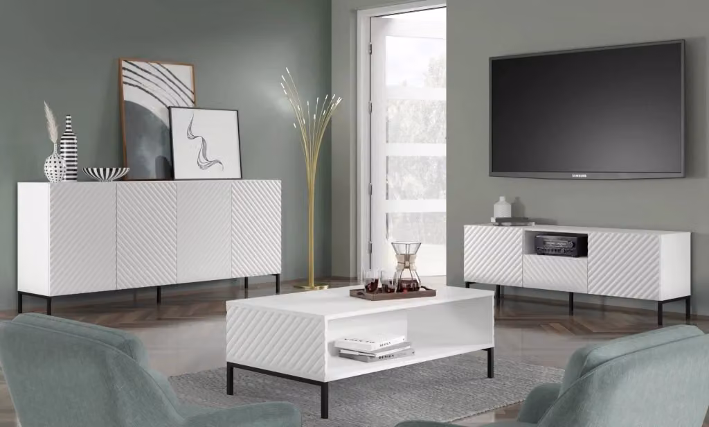 Tavolino da caffè Surf Bim Furniture bianco opaco con gambe nere L: 90 cm, P: 60 cm, H: 43 cm – 2