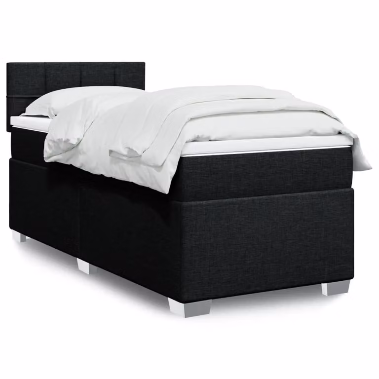 vidaXL Letto Ibrido con Materasso e Illuminazione Sottostante, L/P/H: 90 x 200 x 100,5 cm, Nero e Bianco