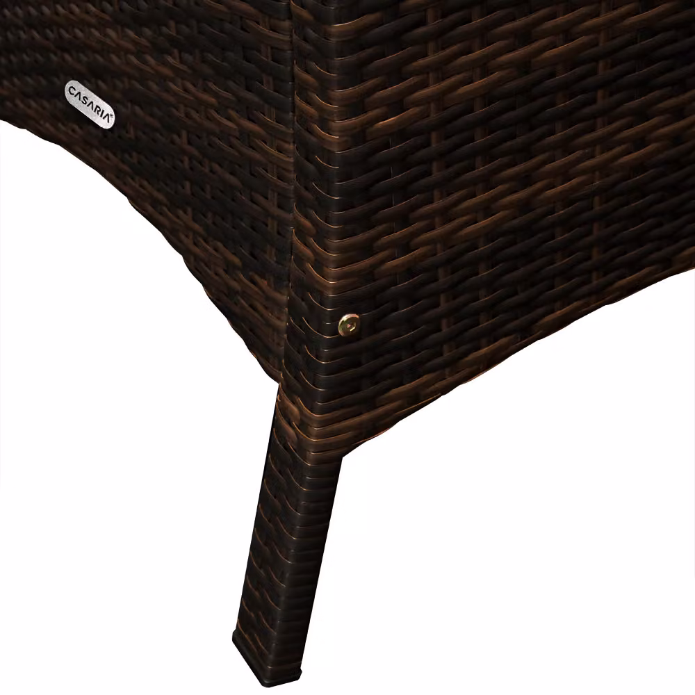 Set da giardino Rom Casaria composto da 9 pezzi in polyrattan e legno di acacia marrone – 3