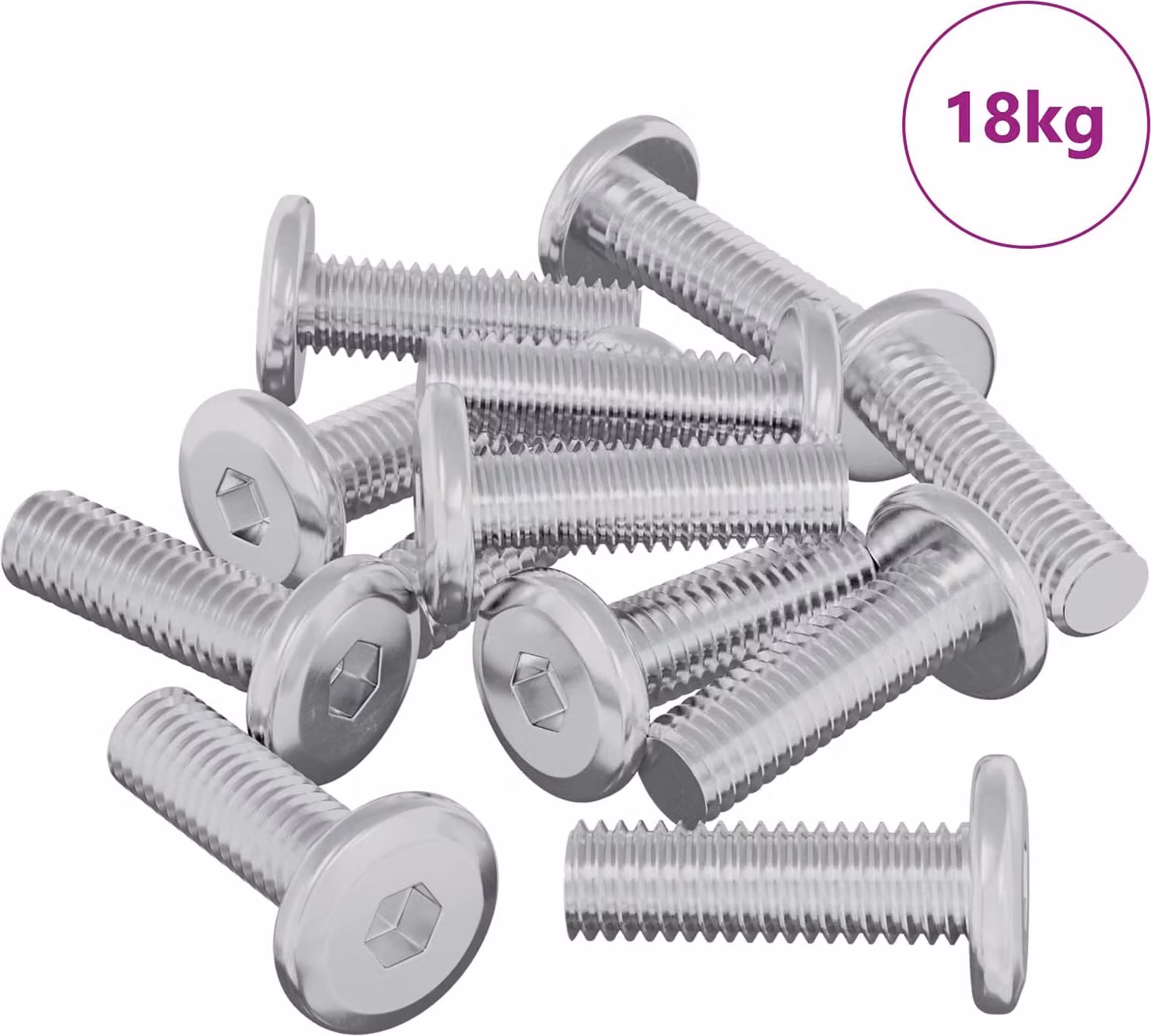 Vite 1593 pcs Argento 8 x 25 mm Acciaio