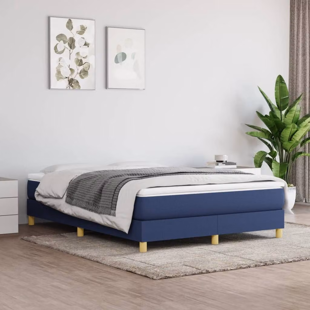 Maison Exclusive - Struttura Letto a Rete a Molle Blu 140x200 cm in Tessuto