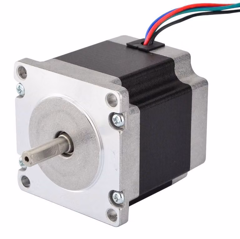 Motore passo-passo Nema 23, coppia di 1,24 Nm, corrente di 2,8 A, 4 fili, albero da 6,35 mm, adatto per macchine CNC e stampanti 3D