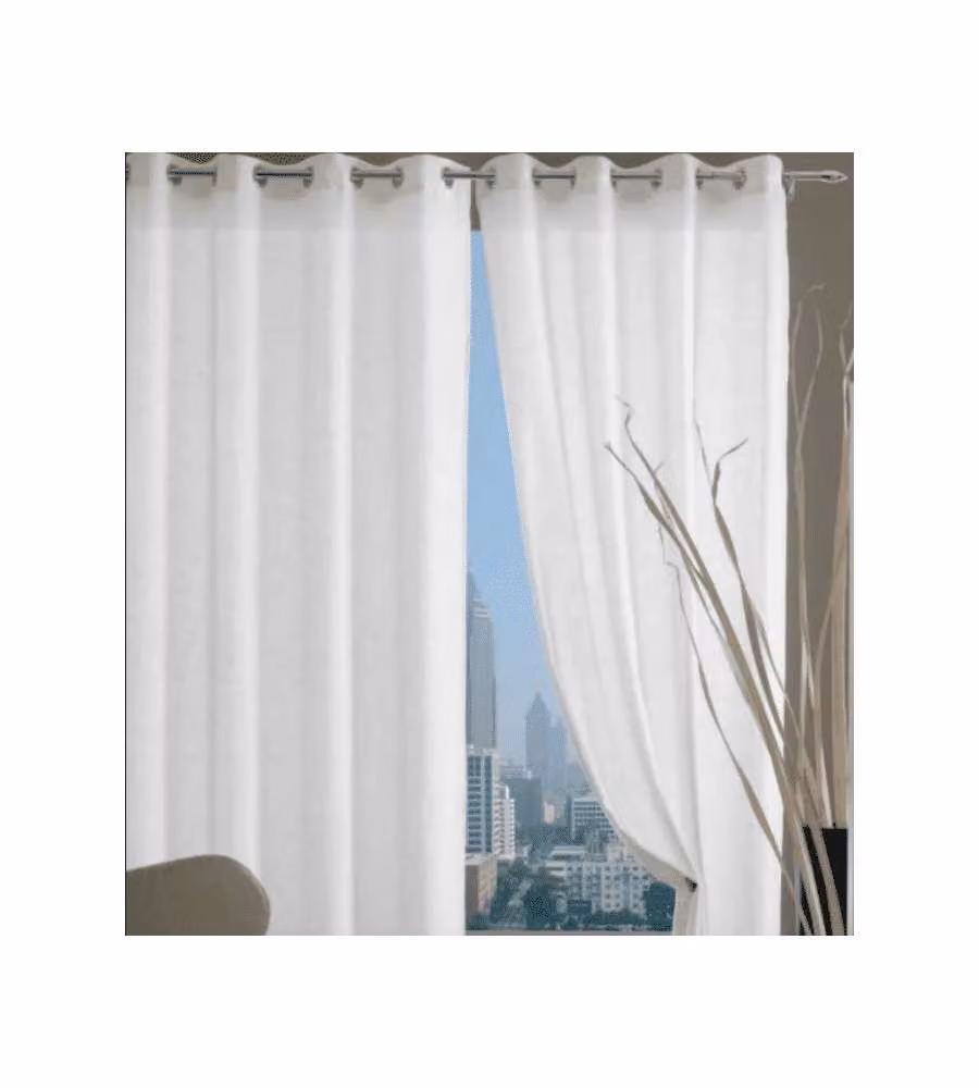 Home Collection Tenda Tiffany Bianca 140x280 cm con Anelli Decorativa