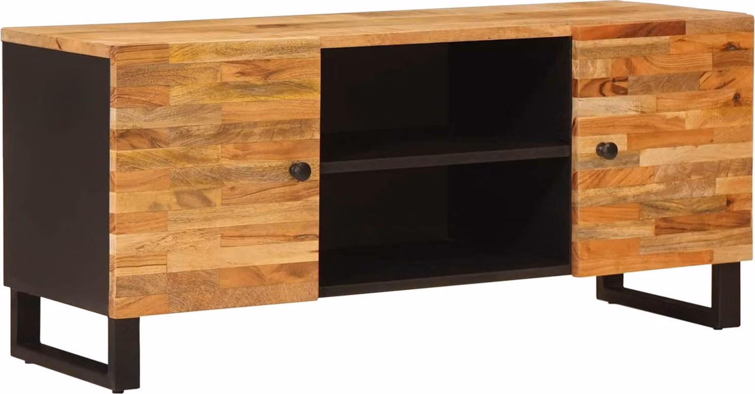 Mobile TV Marrone 105 x 33 x 46 cm Legno di mango massello