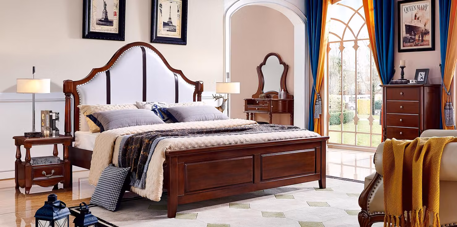 Schlafzimmer Betten Doppel Bettrahmen Holz Doppelbett Polster Bett Luxus