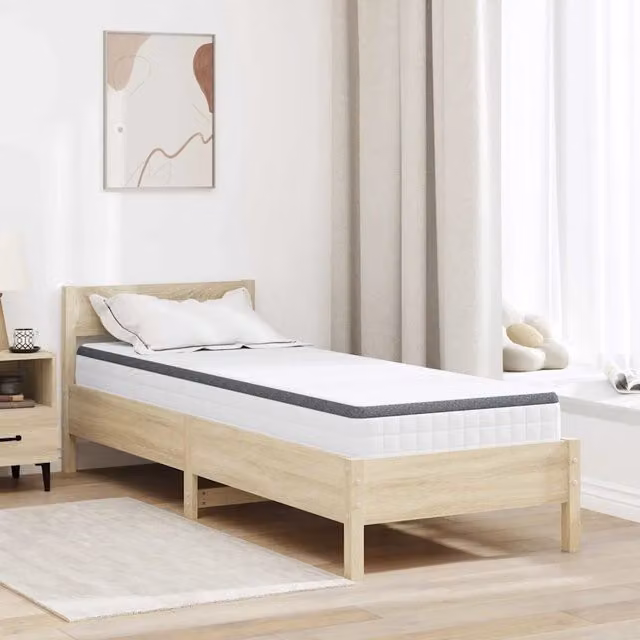 Materasso con molle Bonell vidaXL Bianco e Grigio L: 80 cm, P: 200 cm, H: 18 cm