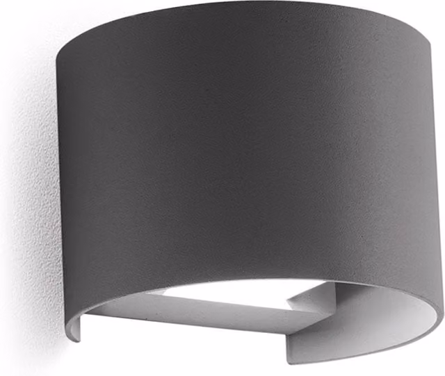 Applique da esterno Gea in metallo grigio con tecnologia LED regolabile e protezione IP54