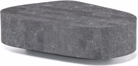 Tavolino Stones in pietra naturale grigia con forma trapezoidale L: 100 cm, P: 52 cm, H: 28 cm – 1