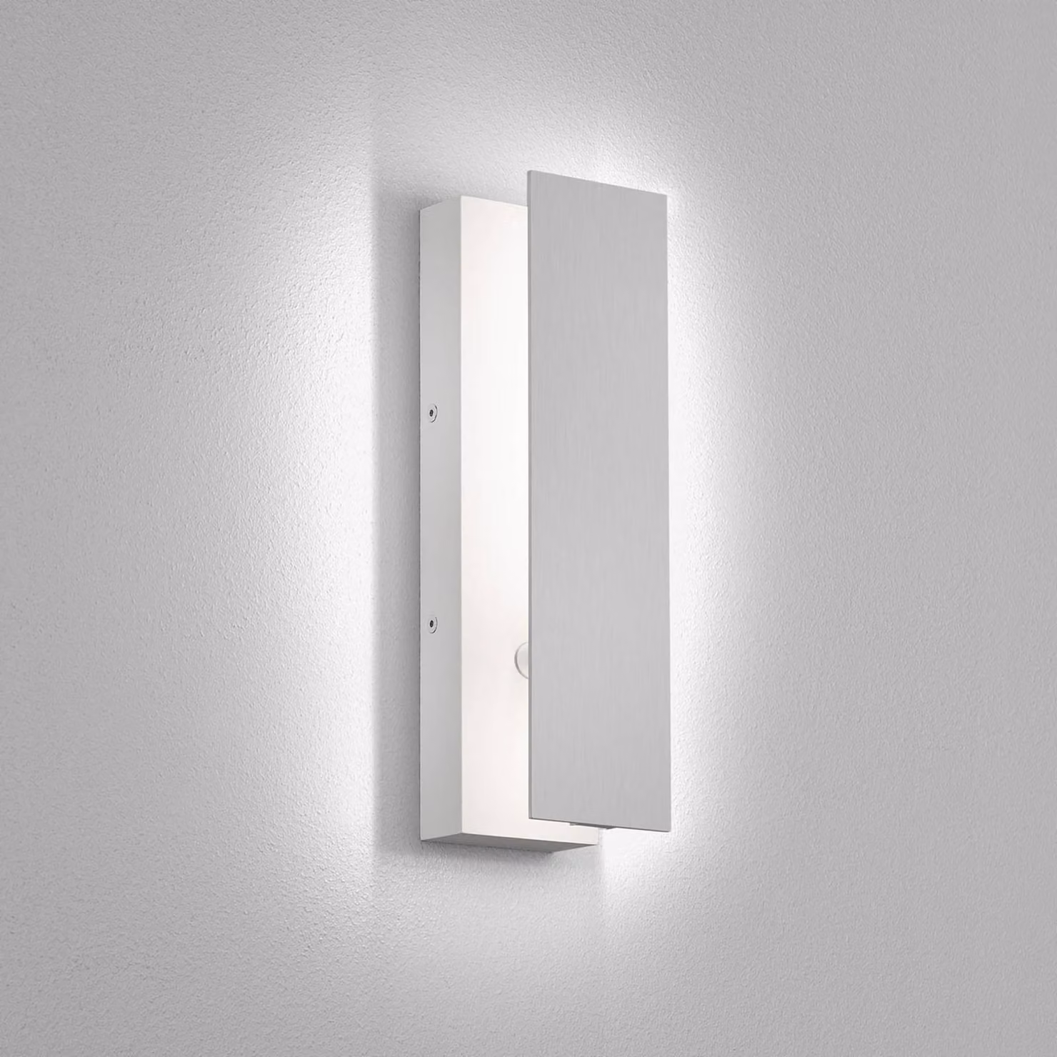 Helestra Applique da parete a LED Dex, dimmerabile, Alluminio / Grigio / Zincato, Corridoio, Alluminio, Moderno, Applique a LED