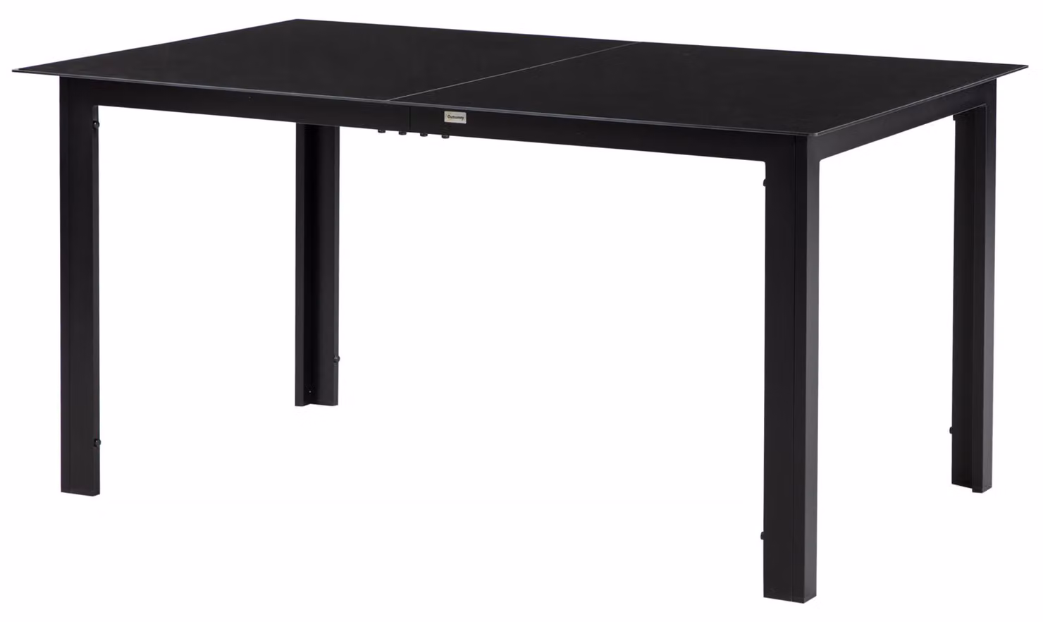 Tavolo da giardino Outsunny, tavolo da pranzo da giardino per 6 persone in alluminio nero 150x90x74 cm