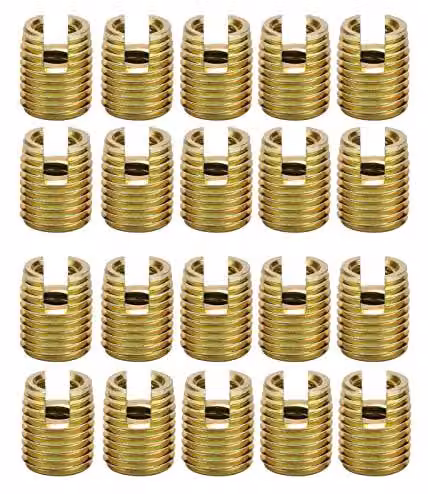 Inserti filettati, 20 pezzi - Kit di inserti autoperforanti per riparazioni - Filetto esterno M5x0.8, filetto interno M8x1.0, lunghezza 10mm