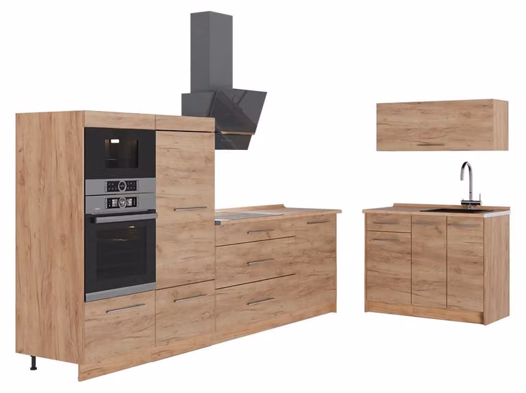 Cucina Vicco Fame-Line Rovere dorato/Rovere dorato 380 cm, PL Rovere, Model 64097