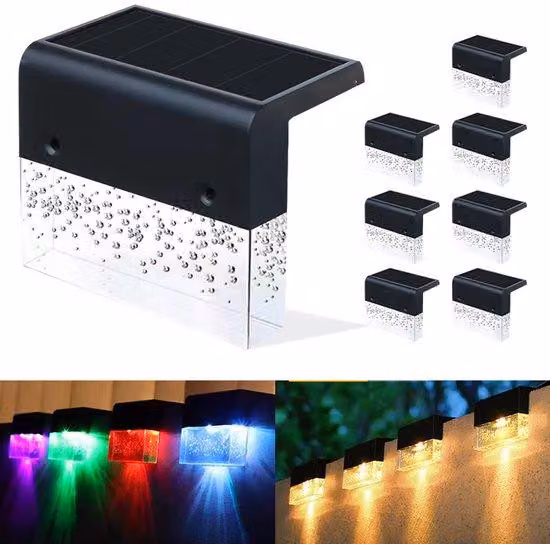 Set da 8 lampade da esterno a energia solare: lampade da giardino a LED alimentate a energia solare per esterni e giardini – impermeabili, decorative ed efficienti dal punto di vista energetico, con 2 modalità di illuminazione