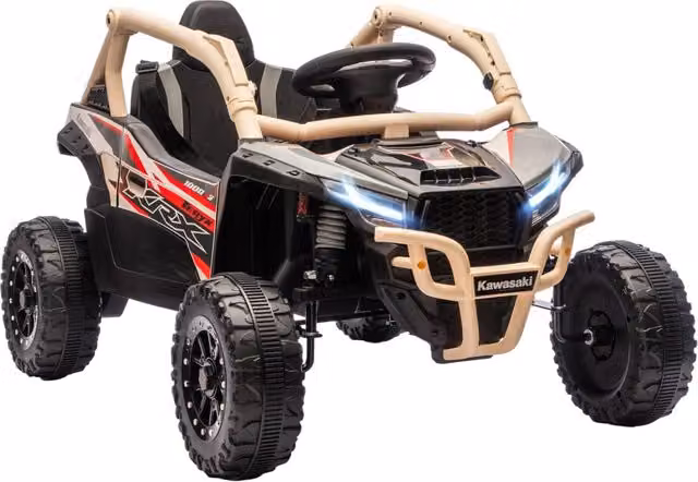 Macchina Elettrica Fuoristrada Kawasaki 12V con Telecomando e Musica, Giallo – 1