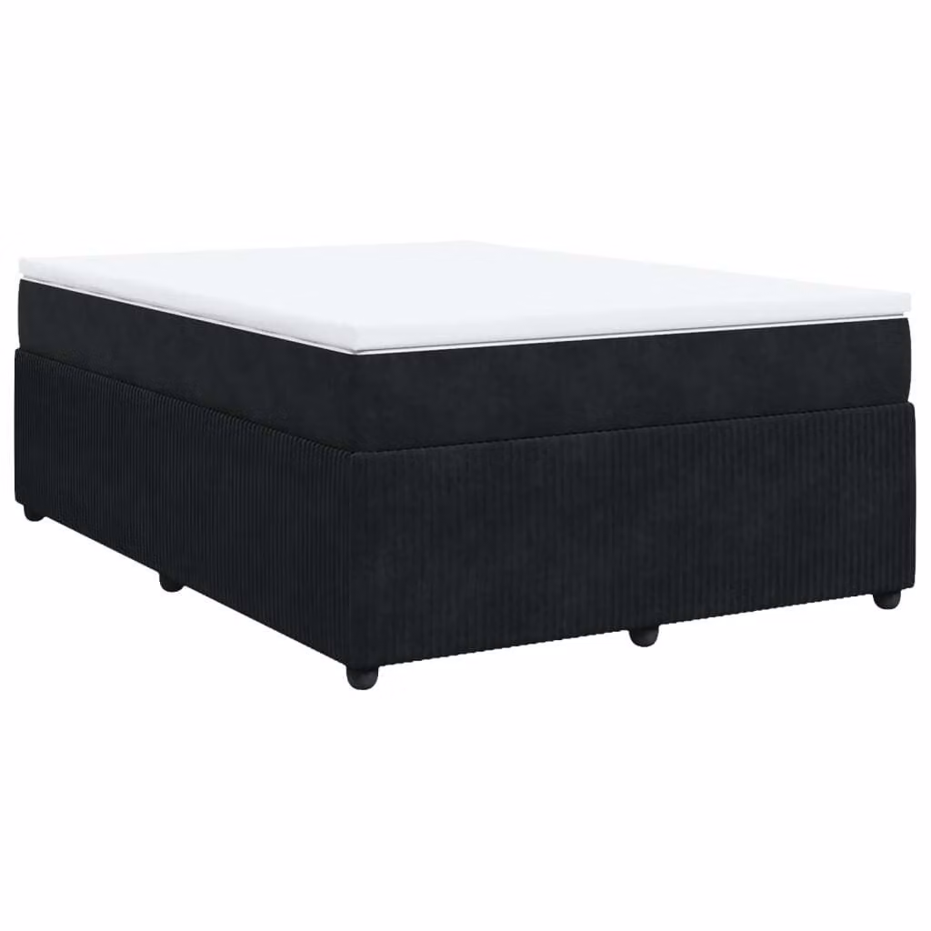 Giroletto a Molle con Materasso Nero 140x190 cm in Velluto