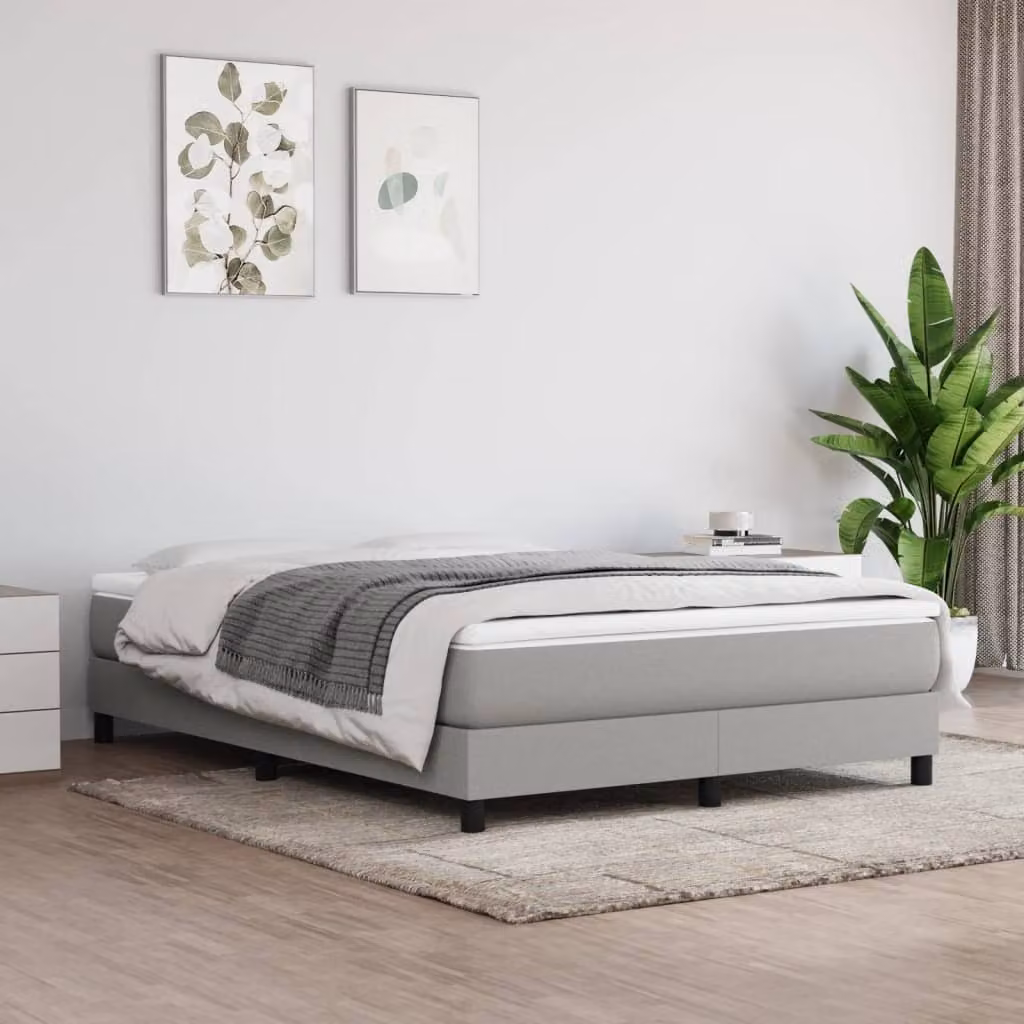Maison Exclusive - Giroletto a Molle con Materasso Grigio Chiaro 140x190cm Tessuto