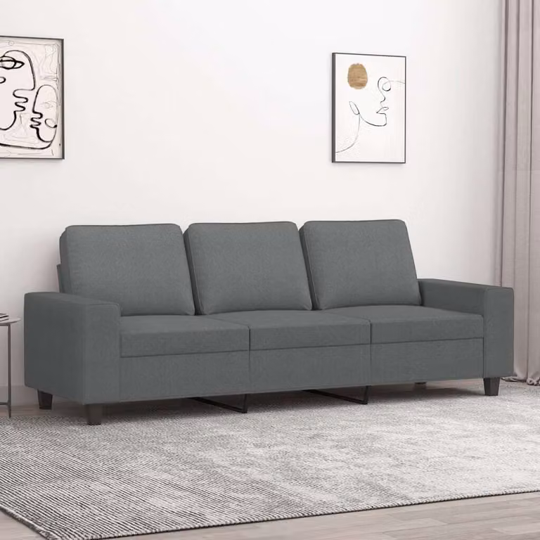 Maison Exclusive - Divano a 3 posti grigio scuro 180 cm tessuto