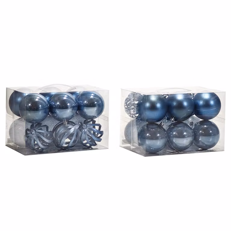 VESTIAMO CASA Set di 12 palline di Natale blu moderne con diametro 8 cm