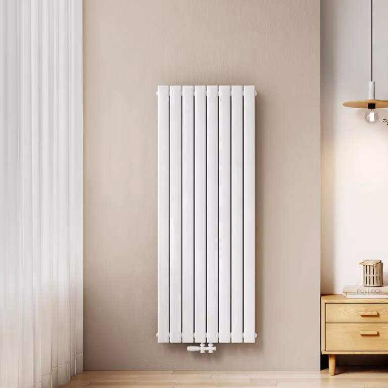 Radiatore a pannello design, modello EMKE, piatto, dimensioni 160 x 61,6 cm, a due strati, potenza 1933 W, colore bianco