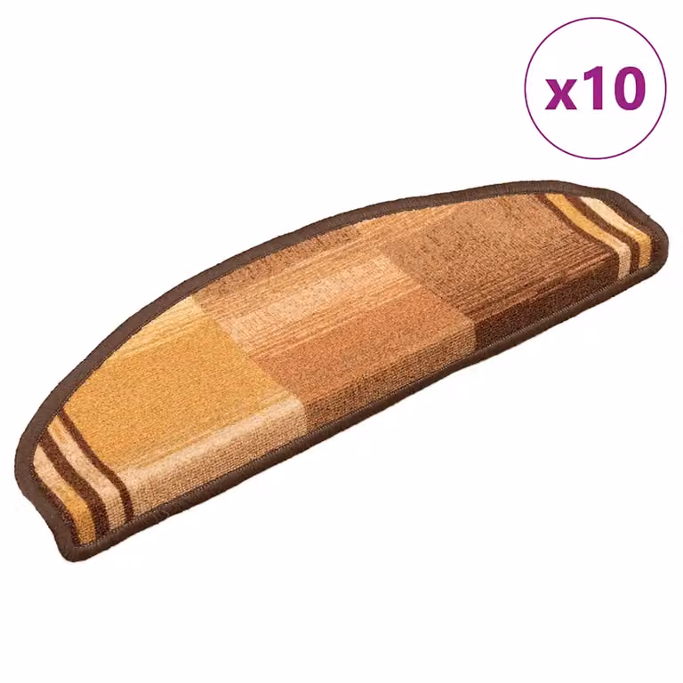 vidaXL Tappetini per Scale Autoadesivi 10pz 65x21x4 cm Marroni