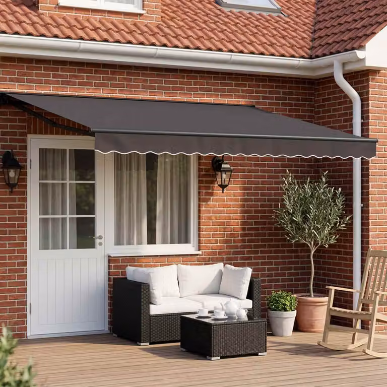 vidaXL Tettuccio Elettrico Retrattile in Alluminio e Poliestere, Colore Antracite e Grigio, L 4 x P 3 m