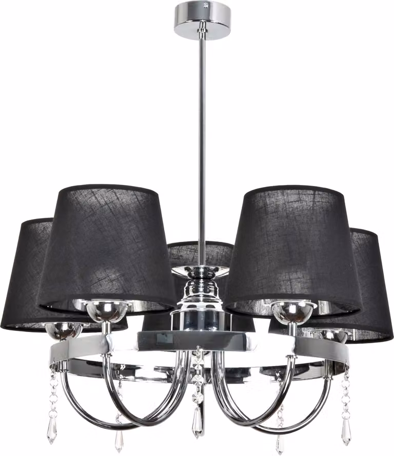 Lampada da soffitto cromata con paralume nero DIANA NEGRO 12-420