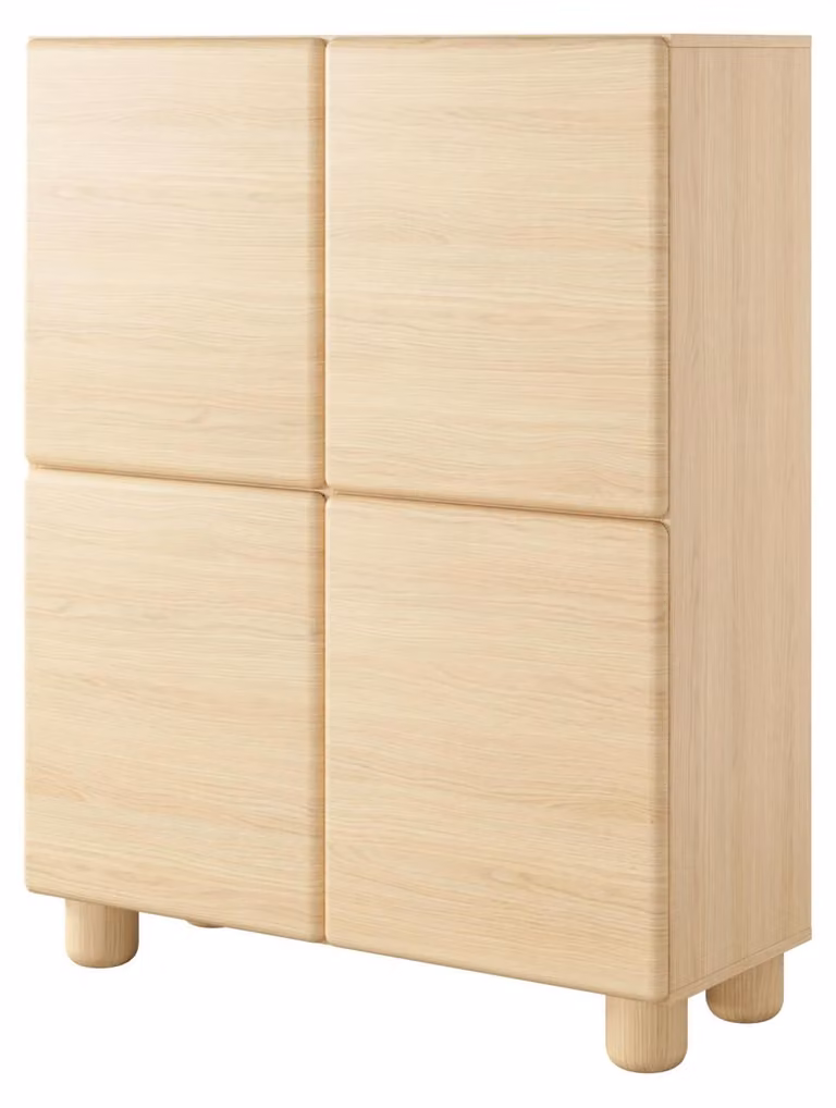 Mobile contenitore laterale FURNLUX, modello Lomo, colore beige, dimensioni: 100 x 126 x 38 cm. Colore principale: beige