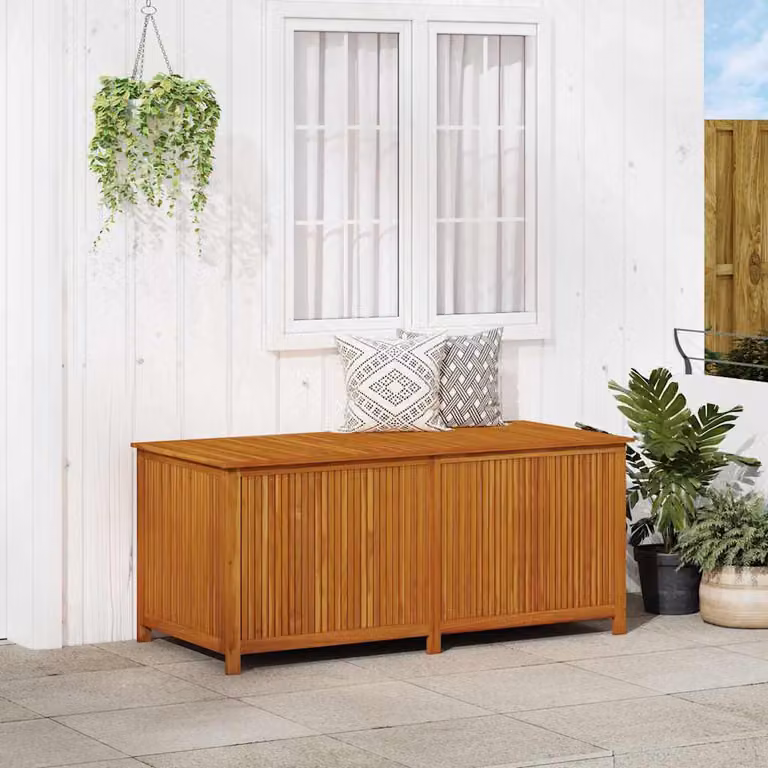 vidaXL Contenitore da Giardino in Legno di Acacia Oliato Marrone L: 175 cm, P: 80 cm, H: 75 cm