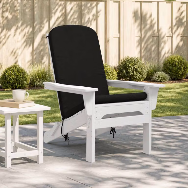 Cuscino per Lounger da Sole vidaXL GEMERT Nero in Poliestere con Rivestimento Lavabile e Resistente ai Raggi UV
