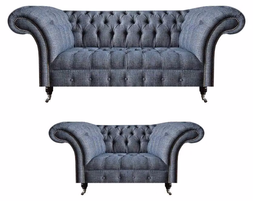 Wohnzimmer Chesterfield Sofas Designer Polster Garnitur 3-Sitzer 2-er