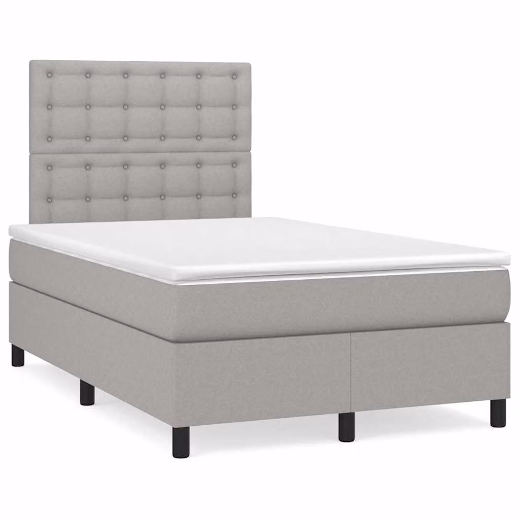 Letto Ibrido con Materasso e Illuminazione LED vidaXL, Grigio e Bianco, L/P/H: 120 x 200 x 123 cm