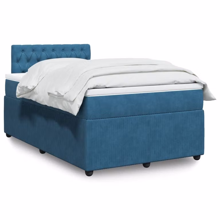 Maison Exclusive - Letto boxspring con materasso blu 120x190 cm velluto