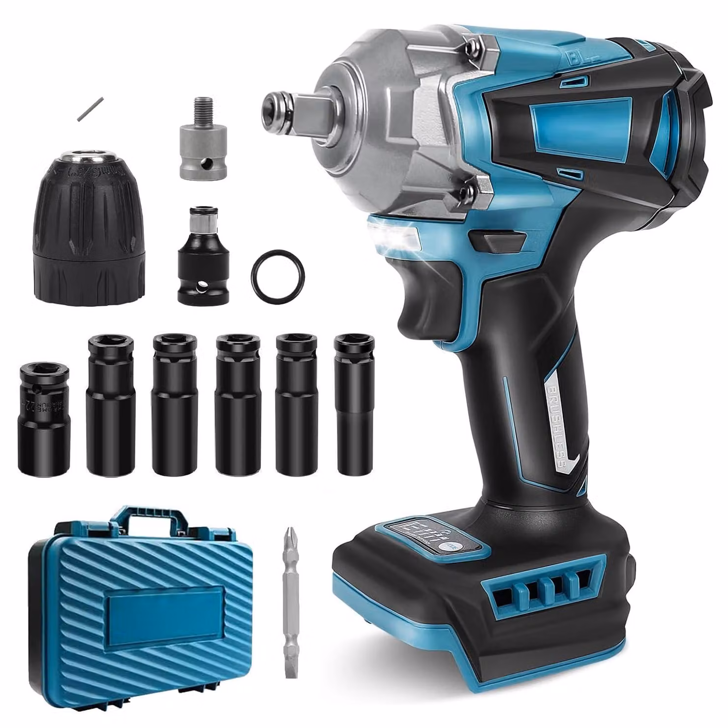 Chiave a impulsi a batteria - Coppia: 700 Nm - 18 Volt - Metallo - Per riparazioni auto