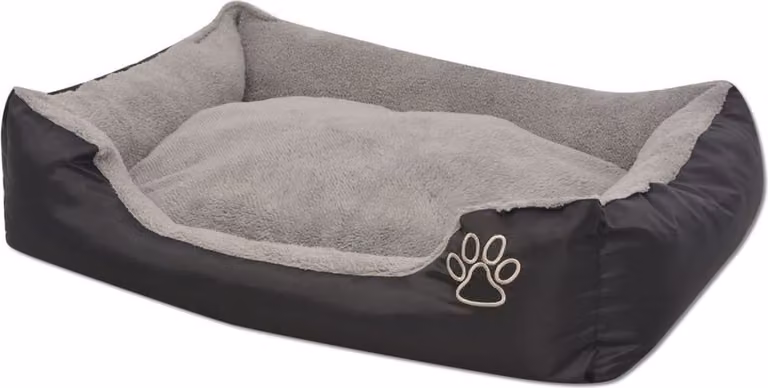 vidaXL Lettino per cani con cuscino imbottito taglia XXL Nero
