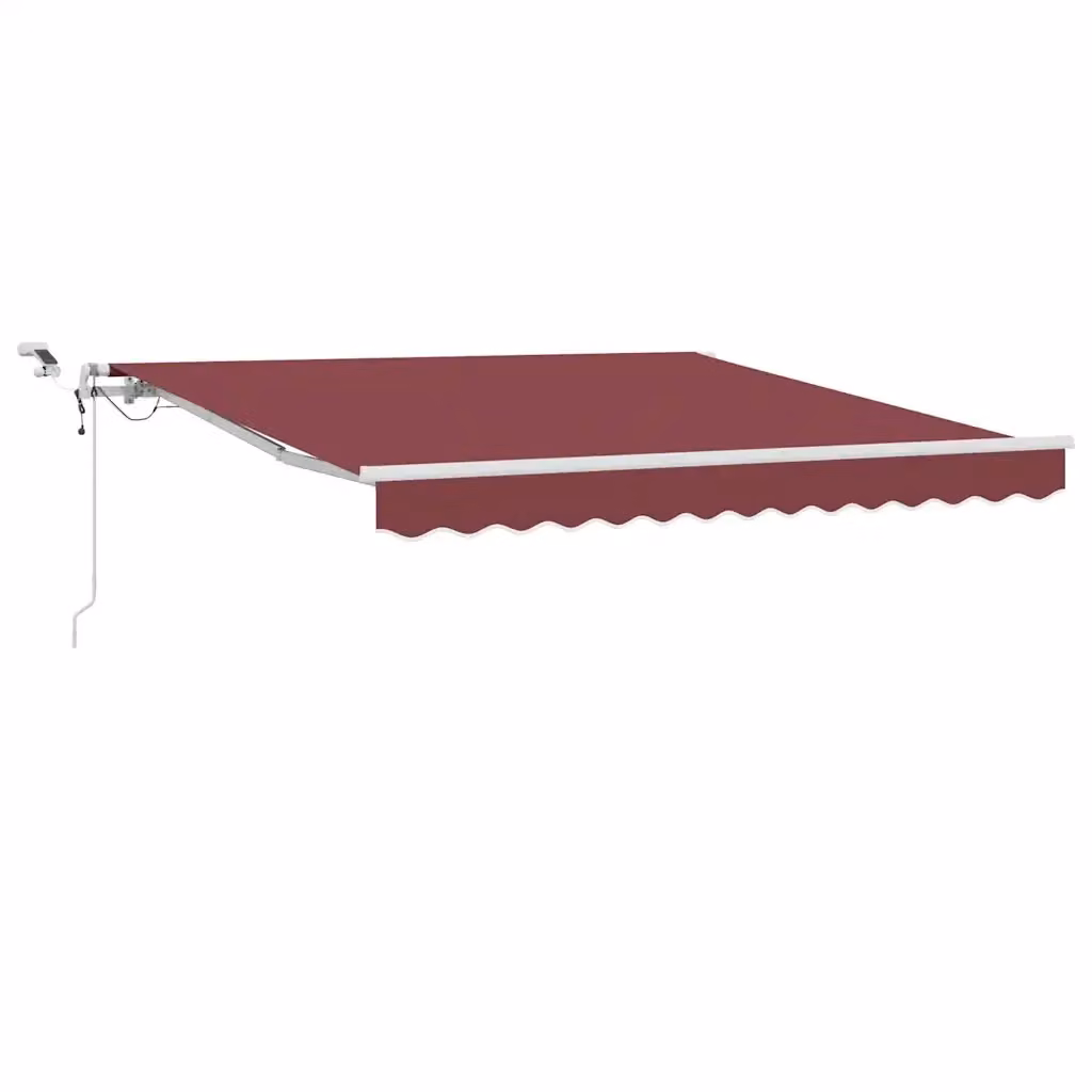 vidaXL Tenda da Sole Retrattile Automatica con LED Rosso e Bianco in Alluminio e Poliestere L: 300 cm, P: 250 cm – 2