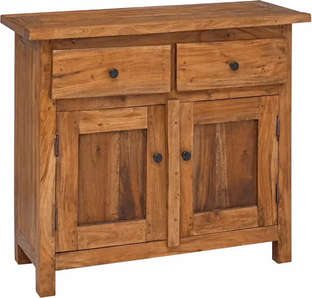 Credenza Buffet in Legno Massello di Mogano Marrone L: 75 cm, P: 30 cm, H: 65 cm