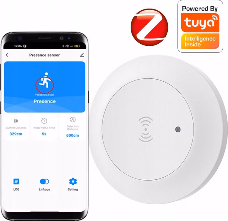Rilevatore di presenza a microonde RTX ZigBee TUYA Smart 230 V, da incasso
