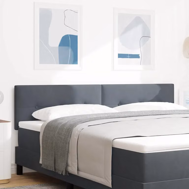 Testiera per letto vidaXL in velluto grigio, larghezza 180 cm