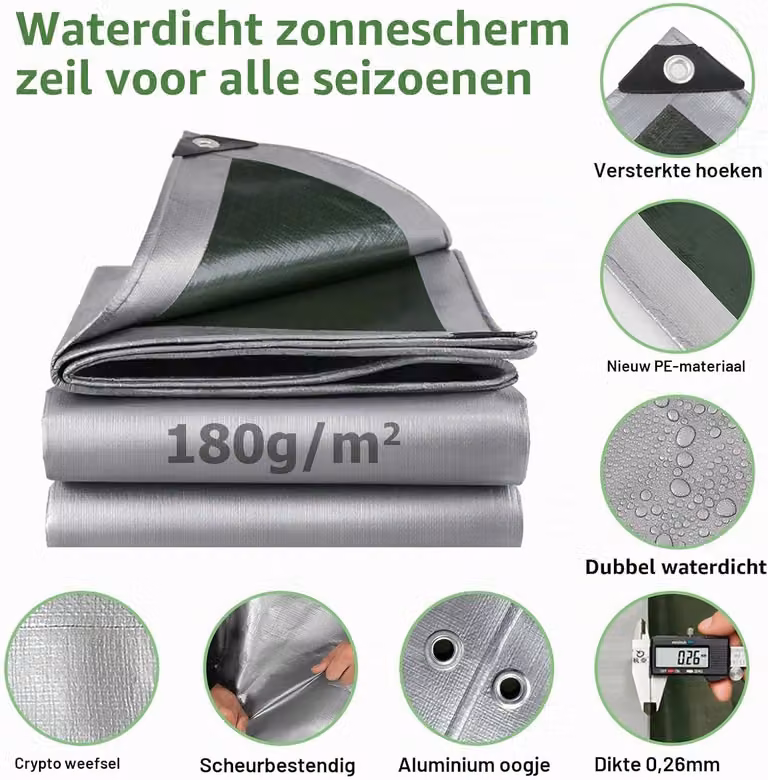 Telo protettivo impermeabile, resistente, 180 g/m², dimensioni 2 x 4 metri, per uso esterno